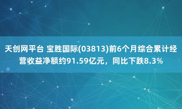 天创网平台 宝胜国际(03813)前6个月综合累计经营收益净额约91.59亿元，同比下跌8.3%